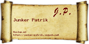 Junker Patrik névjegykártya